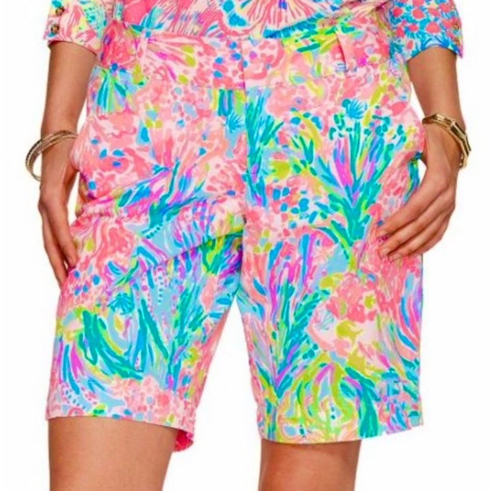 NWT Lilly Pulitzer Chipper Short Fan Sea Pants 14